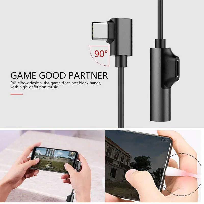 AHHROOU 2 в 1 USB C аудио кабель Тип до 3 5 мм разъем Aux Наушники вызова музыка зарядный