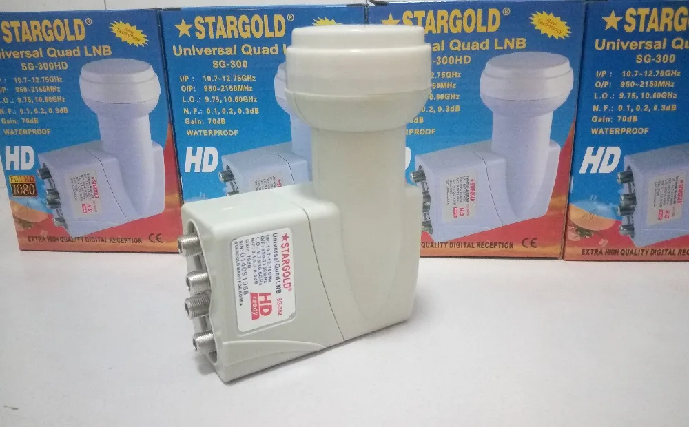 STARGOLD SG-300HD бесплатная доставка лучший сигнал цифровой HD универсальный KU Band QUAD LNB |