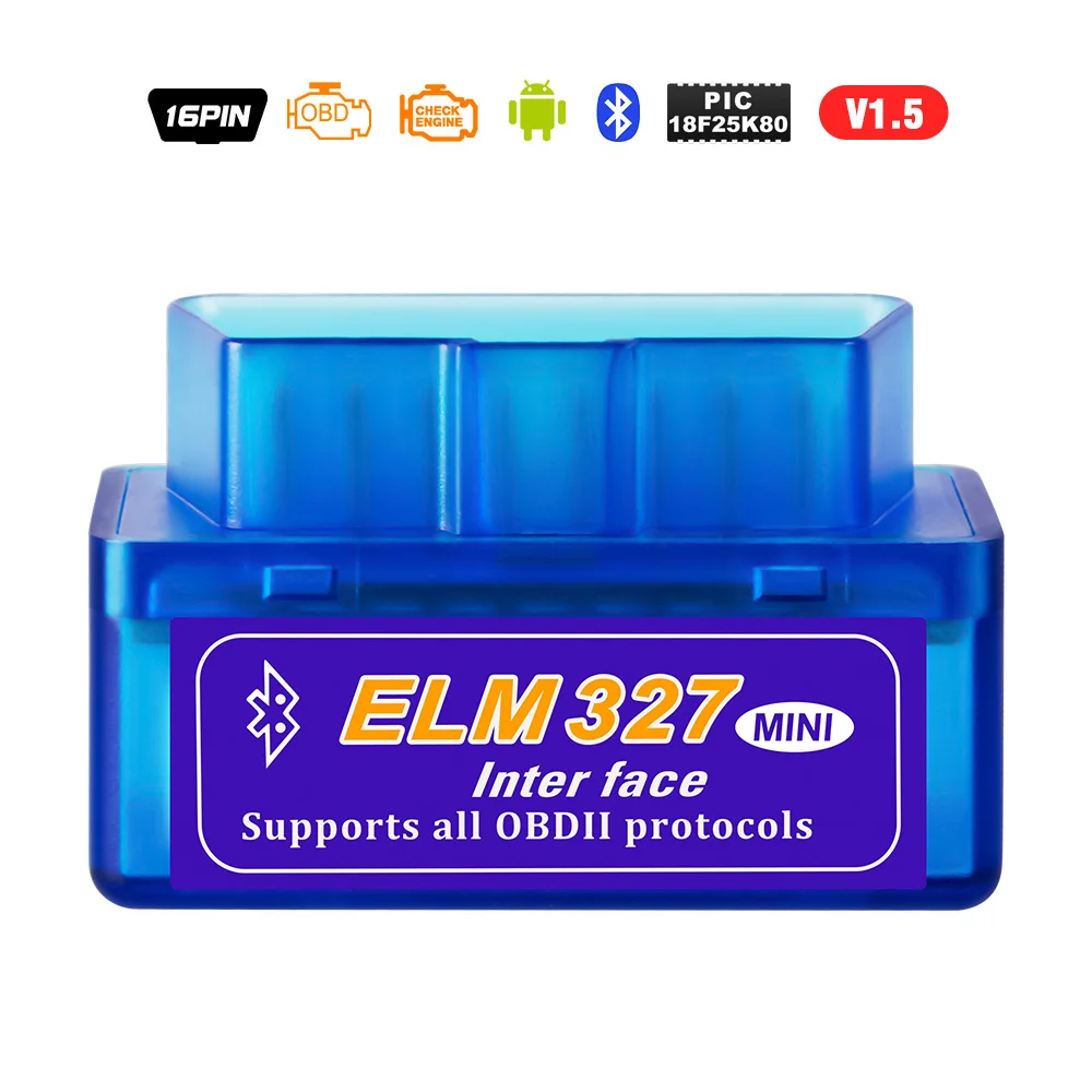 ELM327 V2.1 USB OBD2 кабельный считыватель кодеров сканер Супер Мини elm 327 V1.5 bluetooth wifi для ПК/Android/ios Авто диагностический инструмент - Цвет: v1.5 bluetooth