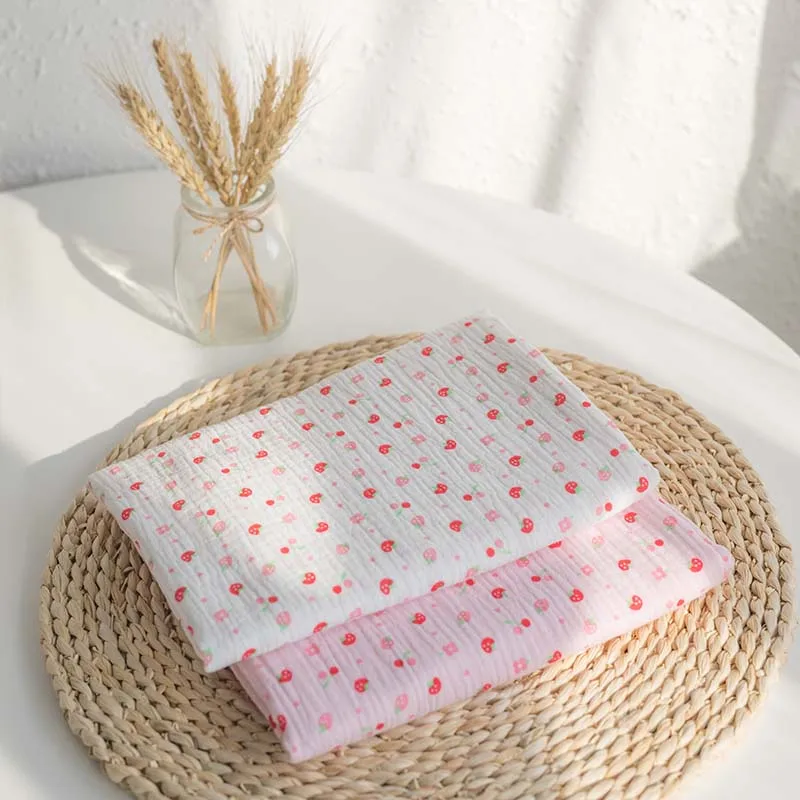 Чистый хлопок двойная Марля хлопчатобумажная пенька ткань детская одежда морщин