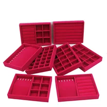 Hot selling Jewelry Earrings Necklaces Pendants Bracelets Trays Holder Cases Velvet Jewelry Packaging Display Storages Trays