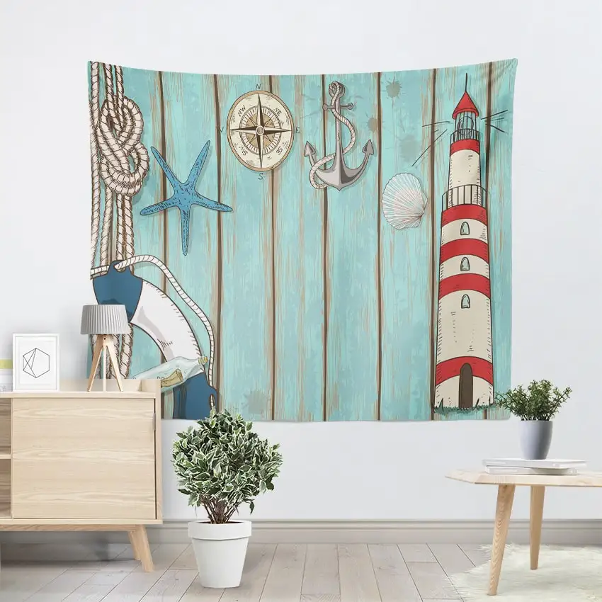 Декоративный настенный гобелен Деревянная звезда раковина хиппи богемный ретро