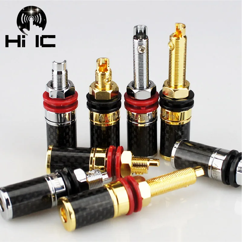 1 пара 4N медный карбоновый зажим для пар красный и черный коннектор Hi Fi усилитель