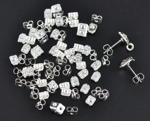 Doreenbeads розница серебряный цвет серьги-подвески 5x4 мм продается в упаковке 500 |