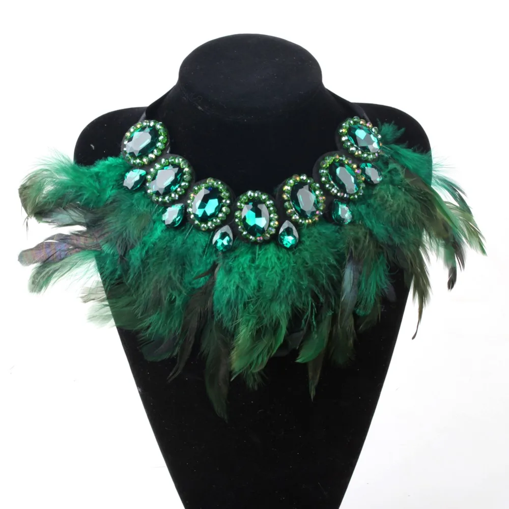 ZMZY ожерелье ювелирные изделия 5 цветов в наличии винтажное с черными перьями