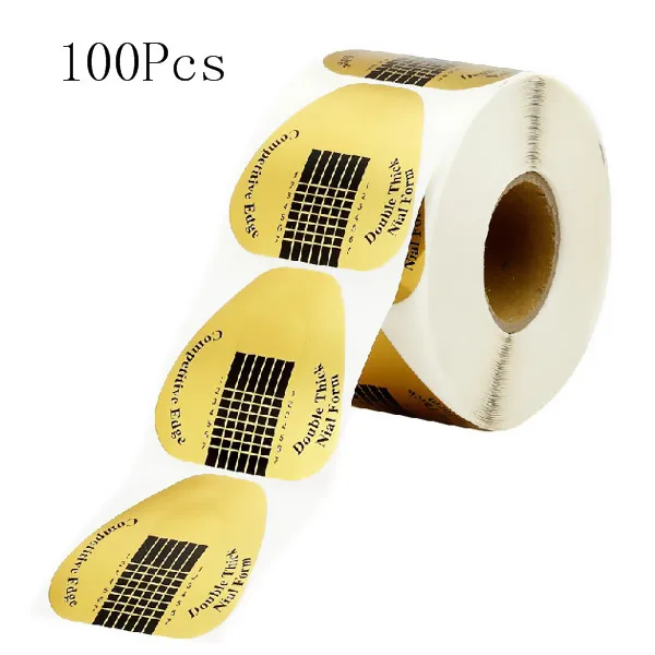 100Pcs Nail Form 1 Ur Sugar, 15 мл, быстростроительный Поливиниловый УФ-гель, прозрачный, белый, розовый, строительный Гель-лак для ногтей, для наращивания пальцев, формы для ногтей, акриловые наконечники - Цвет: 100Pcs Nail Form 1