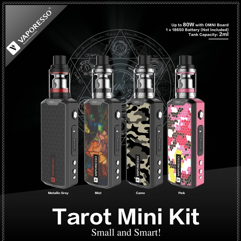 Vaporesso Tarot Mini 80 Вт TC 0 91 'OLED распылитель стартовый комплект с емкостью 2 мл ECO Coil - Camo
