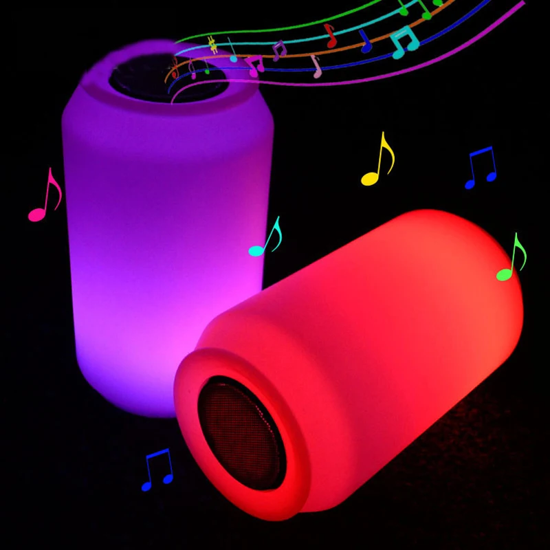 Outdoor waterproof decoration LED night lights usb rechargeable RGB bluetooth speaker table lamp with 24 Keys Remote Control