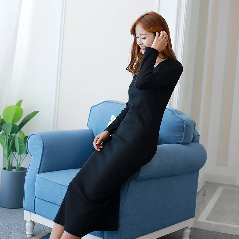 Fdfklak Vestidos новые платья для беременных с длинным рукавом, хлопковое платье для беременных, весенне-осеннее длинное платье для беременных, женские платья