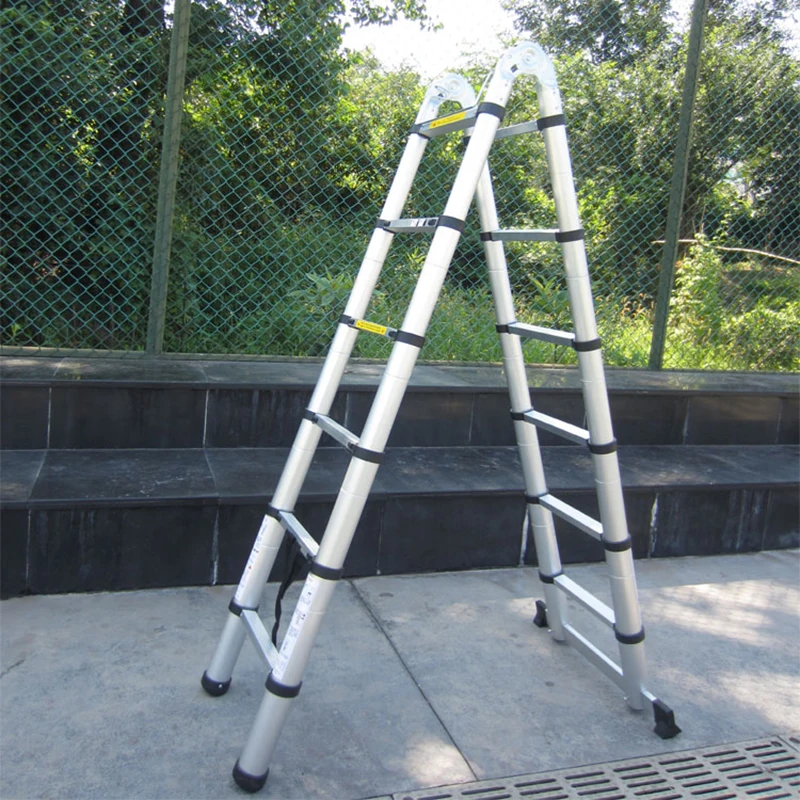 Портативная Алюминиевая AlloyTelescopic лестница 2 5 м + с соединением