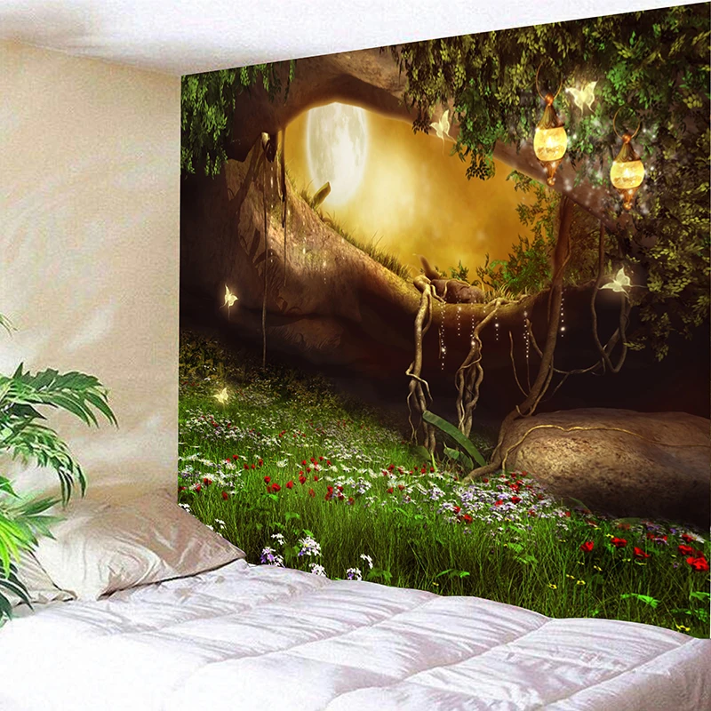 

Большой гобелен Таинственный лес JungleMoonlight гобелен с пейзажем настенный художественный Декор для спальни