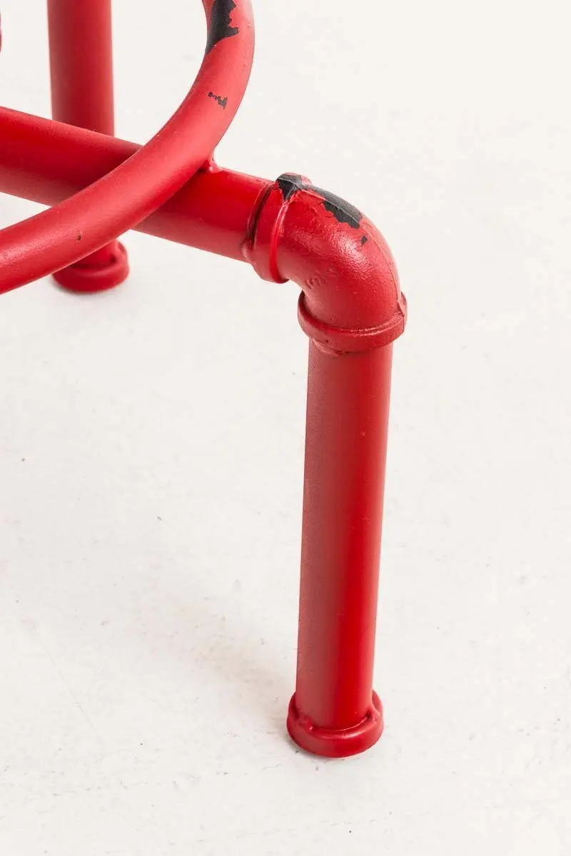 Red Metal Industrial Bar Stool Chair Kitchen Dining Barstool Footrest Swivel Pinewood Top Height Adjustable | Дом и сад