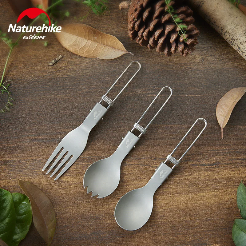Naturehike Titanium Folding Fork Spoon Tableware Multifunctional Ultralight Outdoor Camping Picnic | Спорт и развлечения