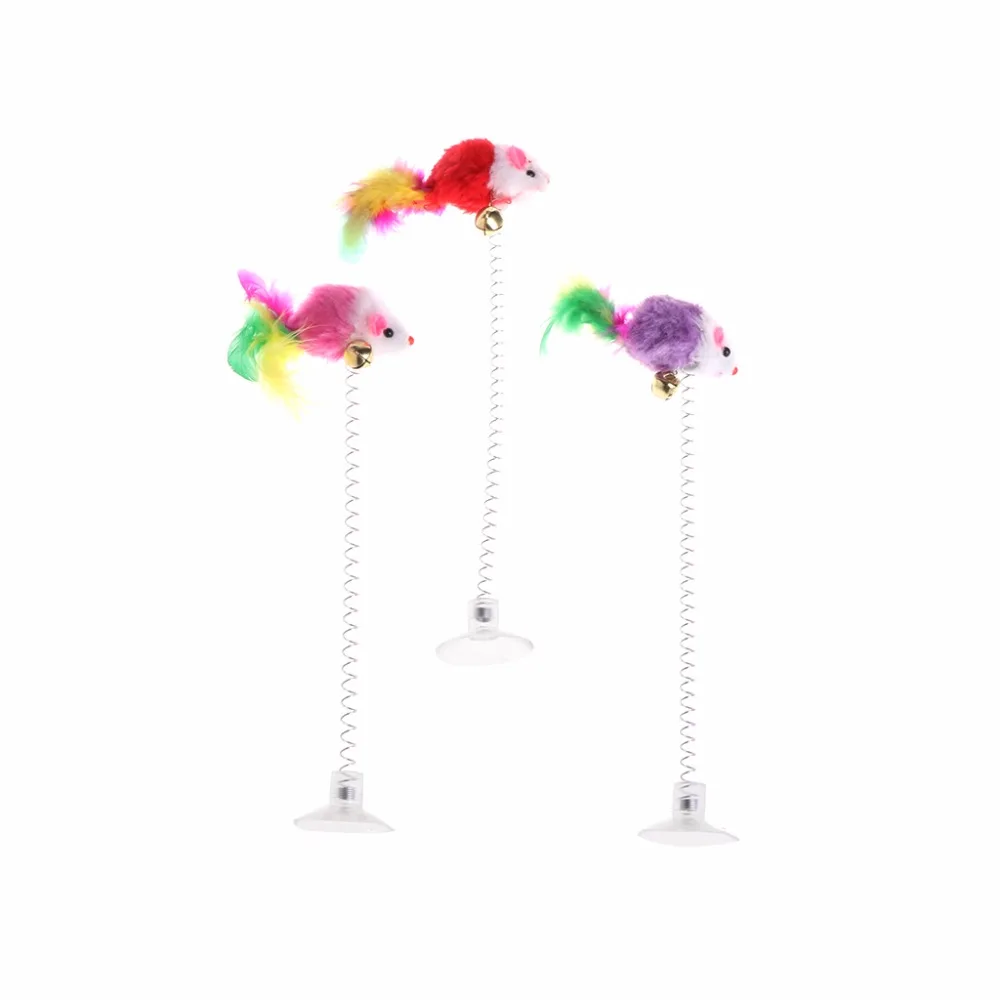 Забавные игрушки для кошек и котят 3 шт. игр эластичные перья накладная мышь