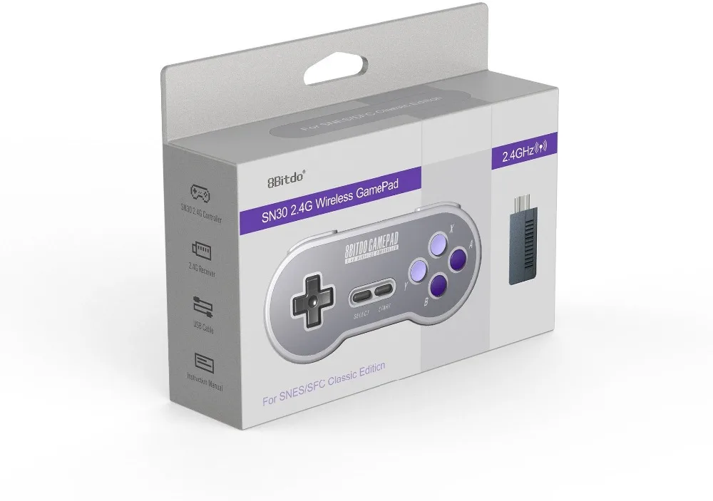 8Bitdo SF30/SN30 2.4 wireless connection classic game console Gamepad USB data line mode support Windows Android etc joystick |