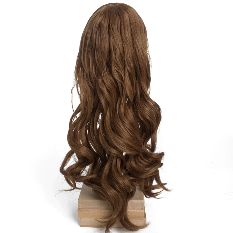 Cateleya BJD wig high temperature fiber Aristocratic series big wave long curly hair neat bangs brown1/3 1/4 1/6 accessories | Игрушки и