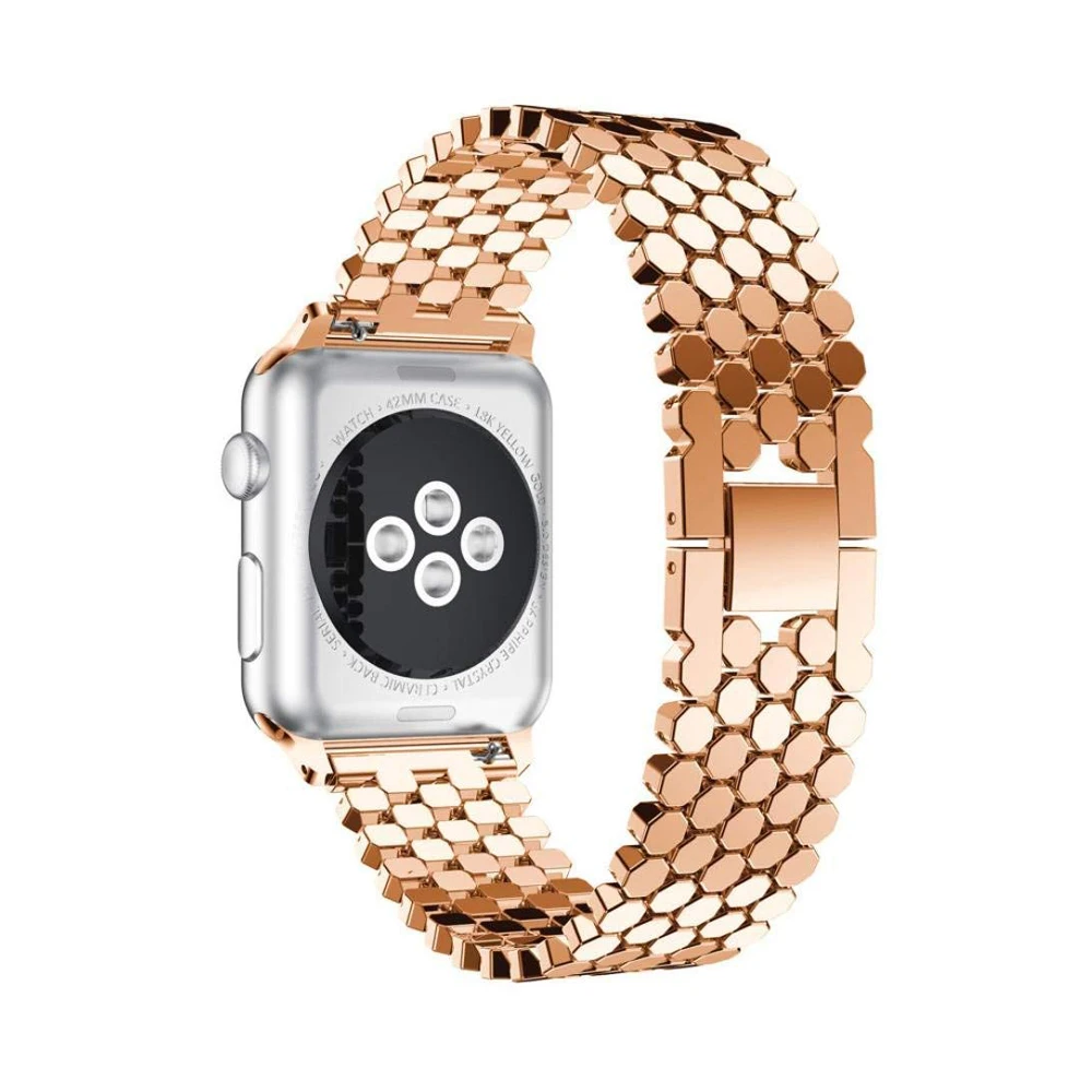 Ремешок из нержавеющей стали для Apple watch band 44 мм 40 звеньевой браслет iwatch 42 38 Band 6 SE 5 4