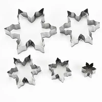5 pcs diy stainless steel baking tool baking tool christmas snowflake cookie mould cake baking mold for home kitchen supplies