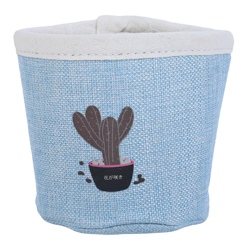 Storage Basket DIY Desktop Folding Linen Toy Box Pastoral Floral Animal Jewelry Makeup Stationery Organizer | Дом и сад