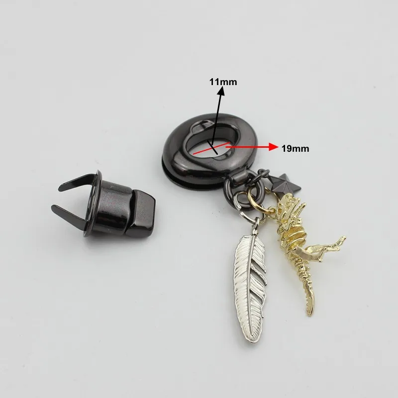 Подвеска с пером динозавра и замком ellips 20 комплектов|hardware accessories|bag lockleather hardware |