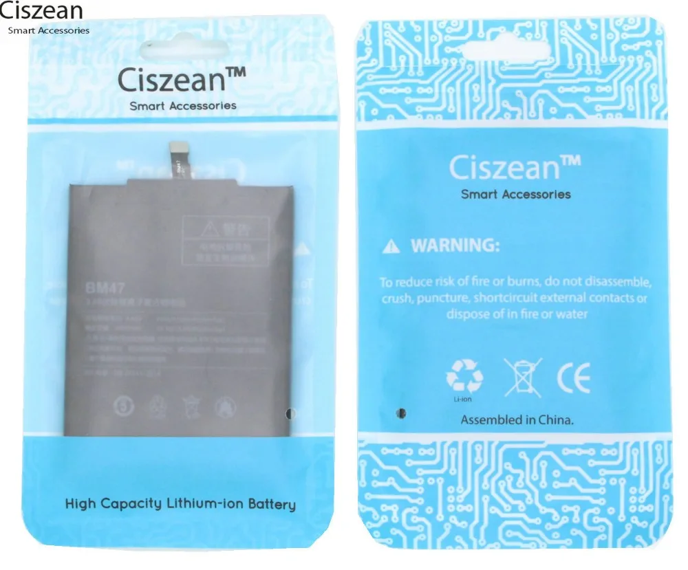 Ciszean 2 шт 4000 мАч/15.4Wh BM47 / BM 47 Замена литий-полимерный аккумулятор для Xiaomi Hongmi Redmi 3 S 4X