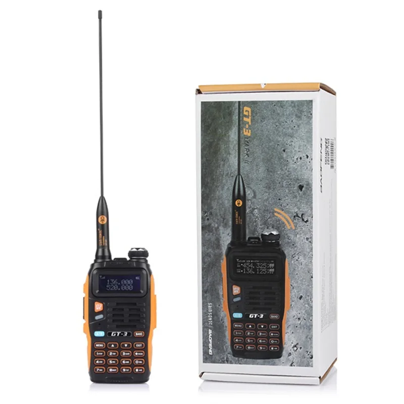 Baofeng GT-3 Mark II VHF/UHF 136-174/400-520 МГц двухдиапазонный FM Ham двухсторонняя рация с usb-кабелем для программирования