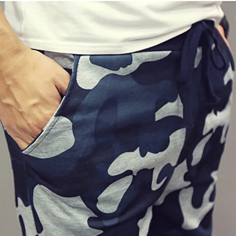 Мужские повседневные камуфляжные брюки синие зауженные брюки-карандаш в стиле