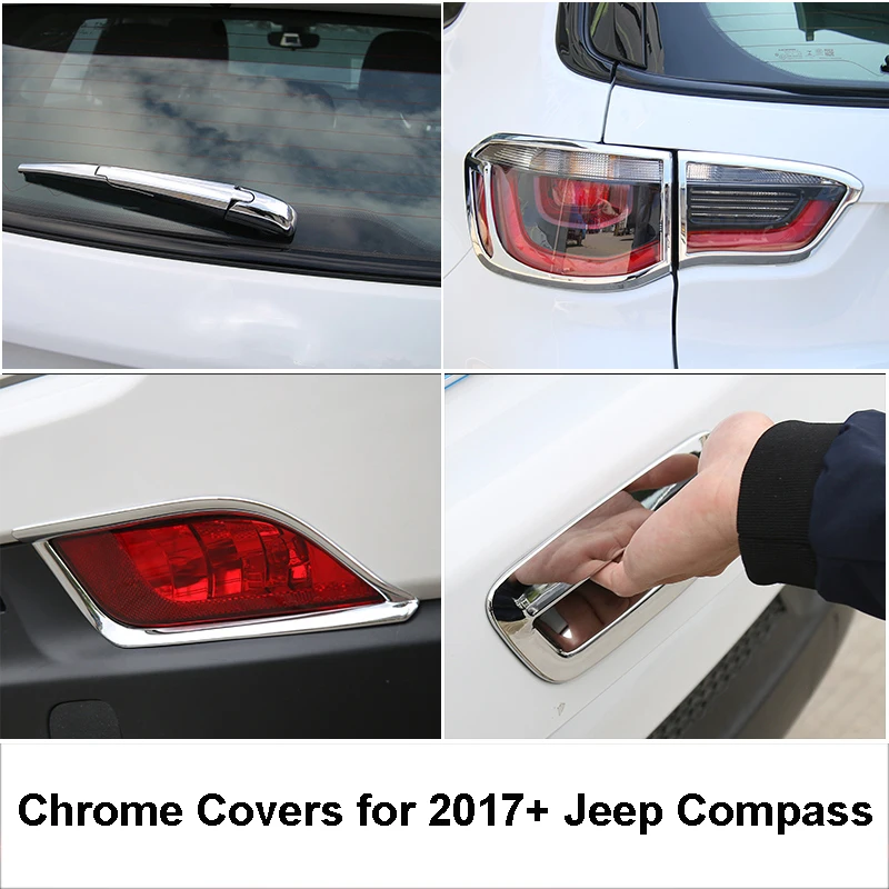 Для 2017 Jeep Compass хромированный ABS свет крышка зеркала крышки топливная дверная