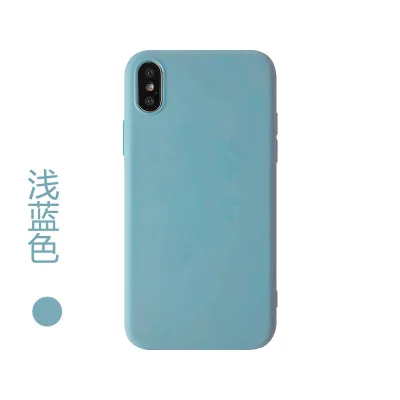 404 Гладкий однотонный чехол для iPhone 11 XR 8, мягкий силиконовый чехол для iPhone 6S 6 7 8 Plus X XR XS 11 PRO MAX, чехол s, противоударный чехол - Цвет: 404