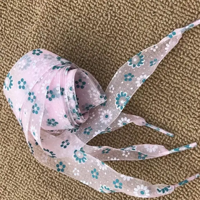 Light pink 11 видов цветов печать снег пряжи кружева шнурки 2,5 см Ширина 80 см/100 см/120 см Длина прозрачного кружева шнурки SH-1 - Цвет: Light pink