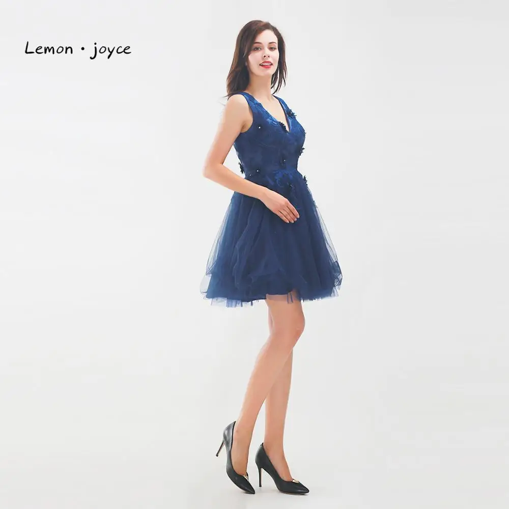 Lemon joyce Элегантные короткие платья для выпускного вечера 2020 темно-синие