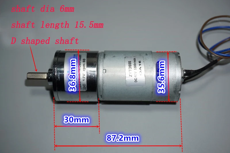 1 шт. 12В 80rpm 555 мотор ZGB37 DC редуктор ШИМ регулировка скорости для DIY RC сборки с