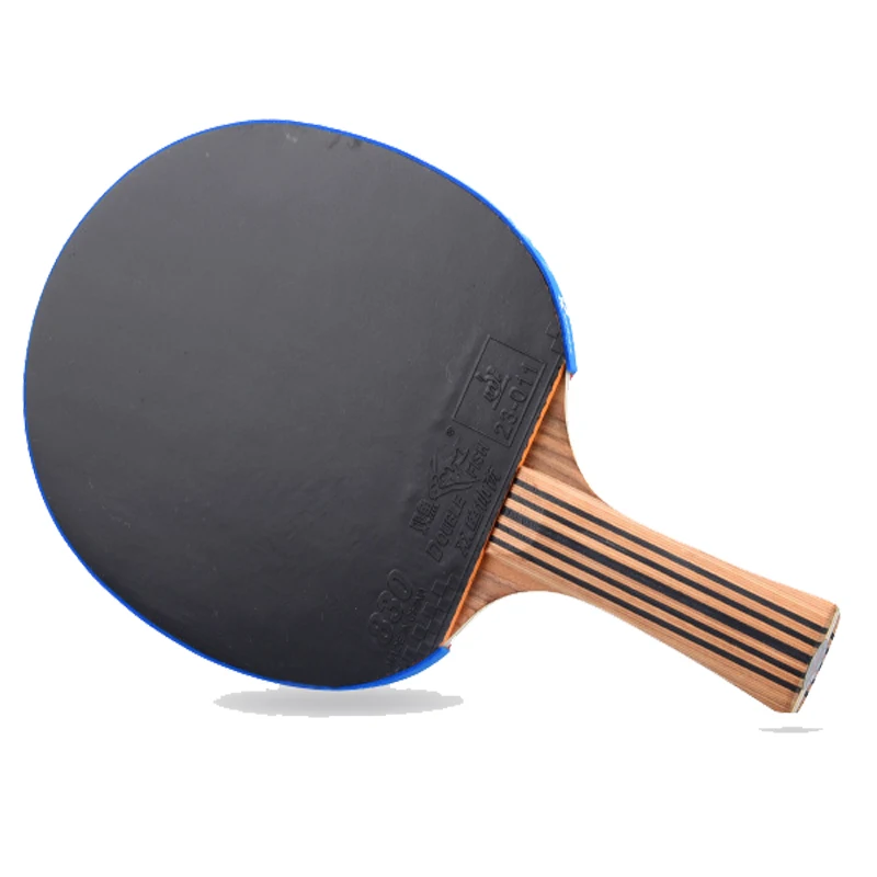 Двойной рыбы 7 слоев углерода Настольный теннис ракетка Pingpong весла ракетка Летучая мышь DK 6 расклешенная длинная ручка с лаковой текстурой сумка