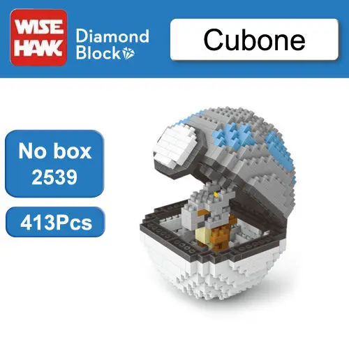 Cubone no box Wisehawk мяч Go Пикачу чармандер еevee Psyduck фигурки конструкторы модель игрушки аниме мультфильм игрушка подарок для детей - Цвет: Cubone no box