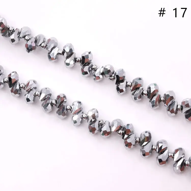 Color 17 98 шт 5x7 мм красивый цвет Маленькая подвеска с бусинами из кристаллов капли стеклянные бусины для изготовления ювелирных изделий браслет ожерелье DIY - Цвет: Color 17