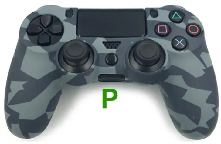 Камуфляжный силиконовый гелевый резиновый мягкий чехол для Dualshock 4 Playstation 4 PS4 Pro Slim - Цвет: P