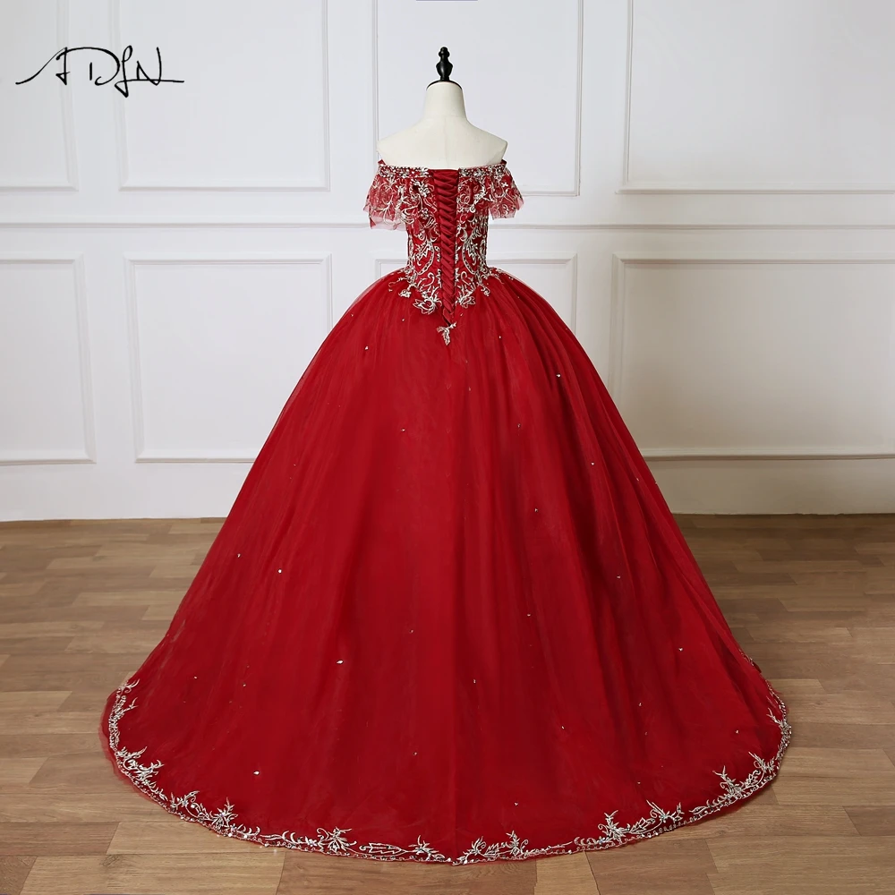ADLN очаровательные бордовые платья Quinceanera с вышивкой сексуальное бальное платье