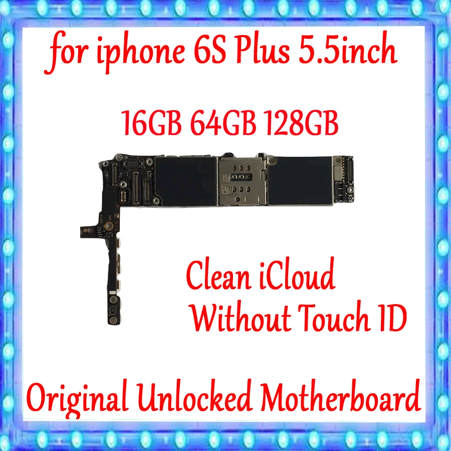 Для IPhone 6s Plus материнская плата без сенсорного ID разблокированная разборная