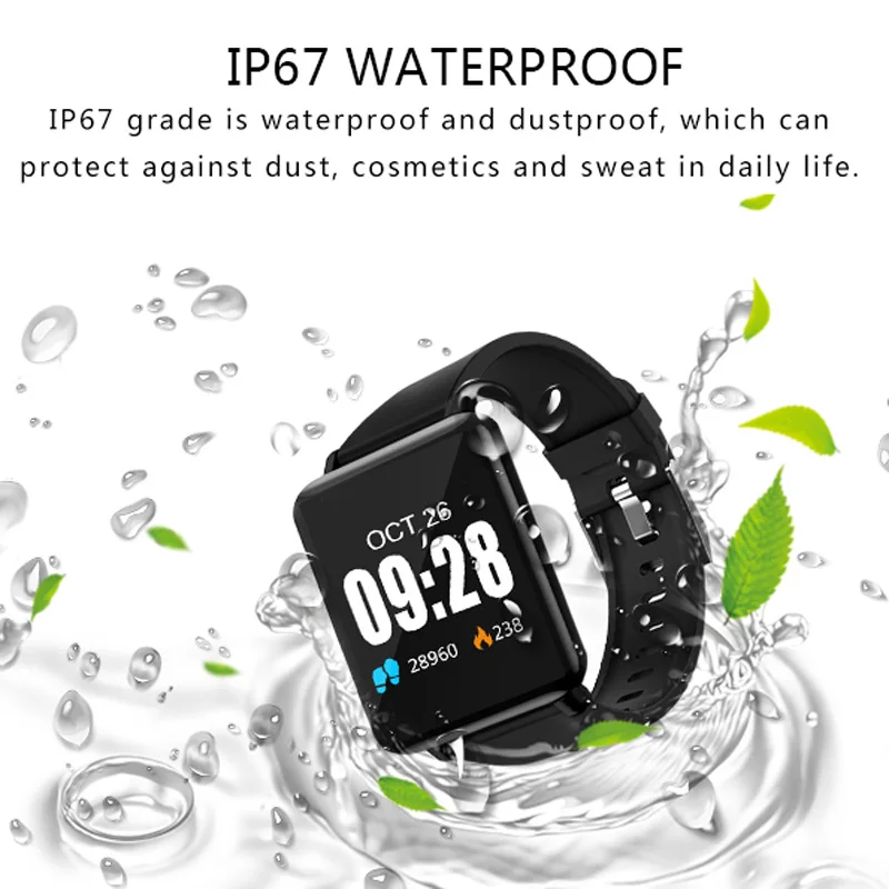 Smart Watch J10 Heart Rate Bracelet Sleep Monitor Fitness Tracker Blood Pressure Color Screen Activity Band | Электроника