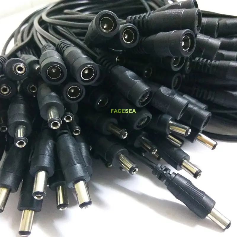 40 шт. Мужской 5 5X2 1 мм разъем постоянного тока с 18AWG 15 см кабель провода и 50 м 5x2