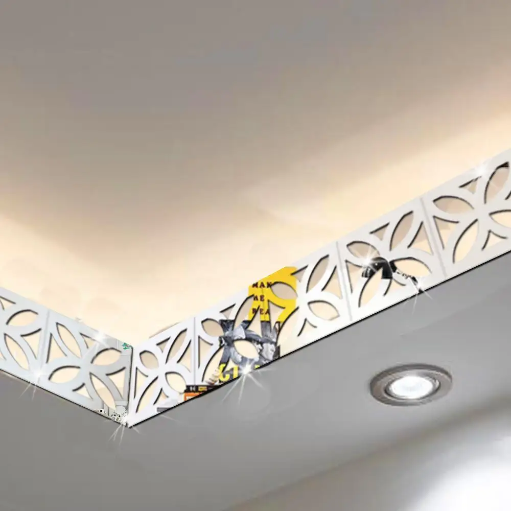 Бесплатная доставка Золотой DIY узор акриловое зеркальное покрытие настенные