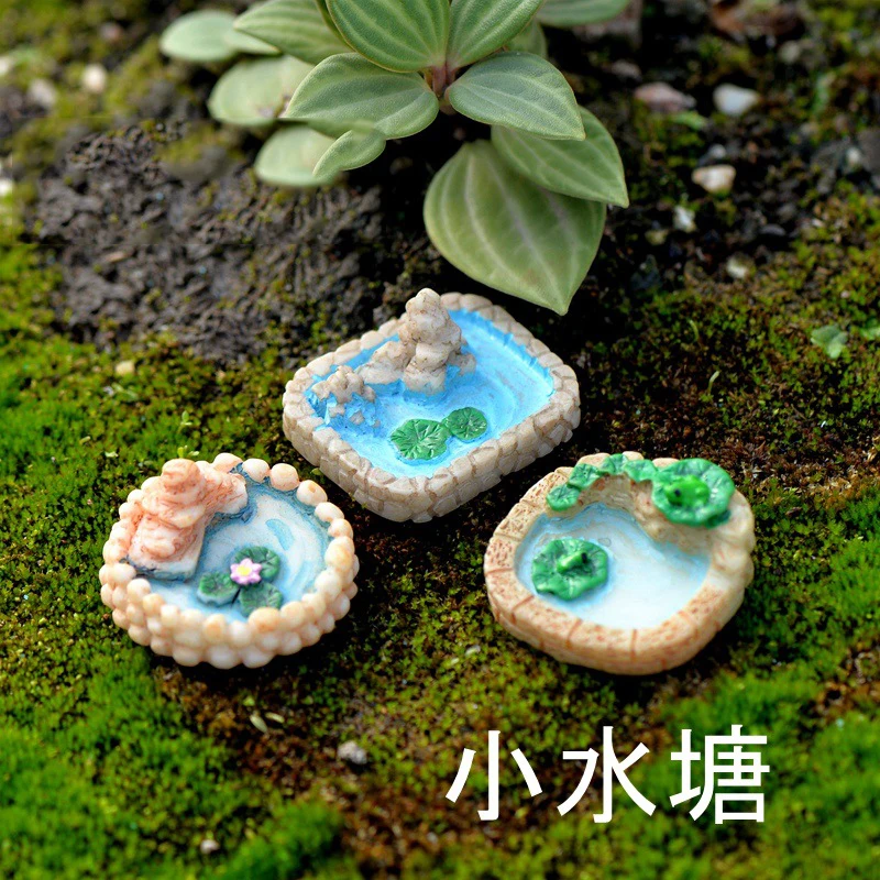 

3 шт./лот, мини-бассейн, полимерные игрушки, сказочный сад, кукольный домик, украшения, миниатюрные изделия из смолы, микро пейзаж