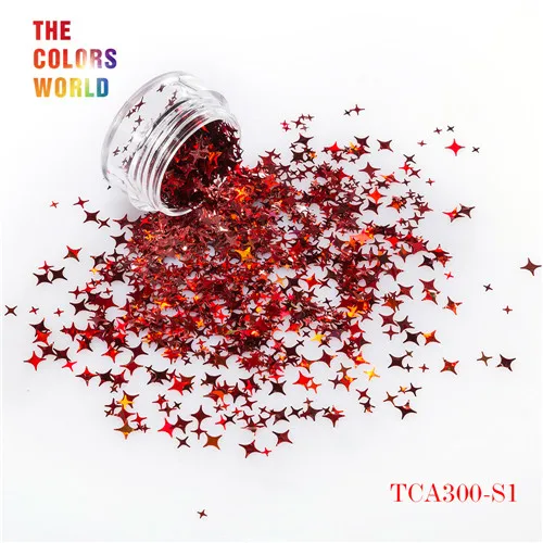 TCA300-S1 200g TCT-132 четыре угла в форме звезды 12 видов цветов Блестки для ногтей для украшения дизайна ногтей макияж Facepainting Руководство DIY Deco - Цвет: TCA300-S1 200g