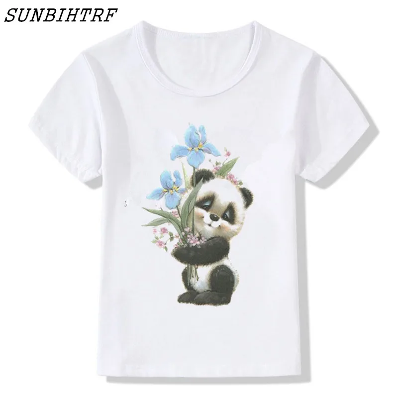 2018 дети пончик полиции Panda Забавный Футболки для женщин Для детей на лето Милая