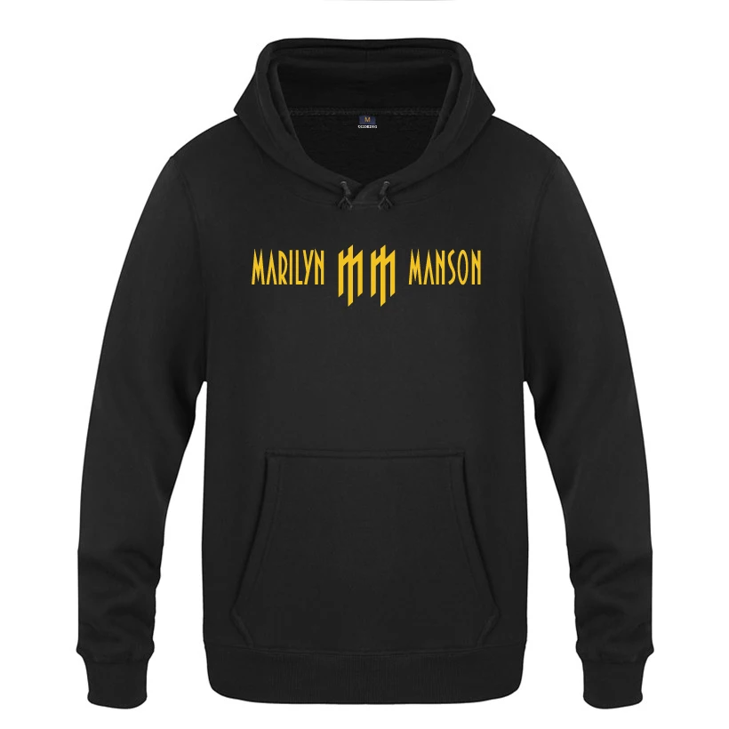 

Marilyn Manson Rock Music Band Hoodies Men 2018 Men's Pullover Fleece Hooded Sweatshirts