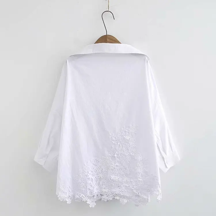 Женская рубашка оверсайз Однотонная большого размера на осень стильная одежда