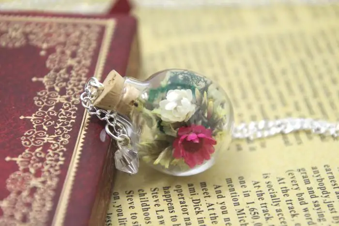 10 шт сушеные Красочные цветок и террариум с мхом Стекло глобус бутылка ожерелье