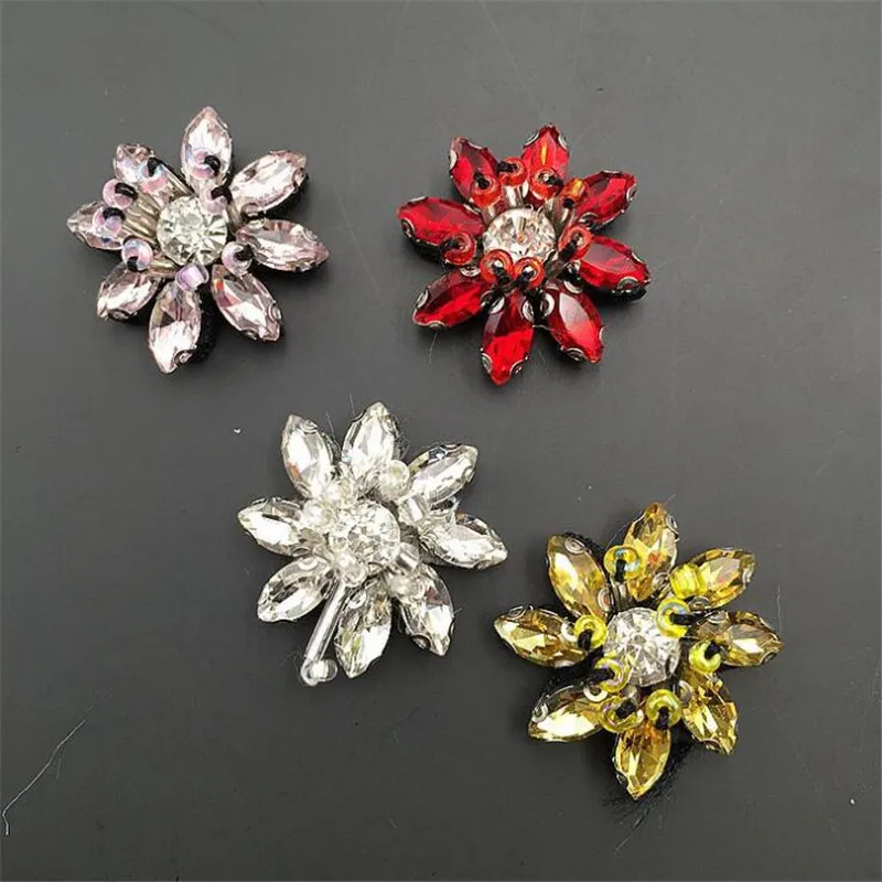 Милые нашивки ручной работы стразы расшитые бисером с блестками для пришивания