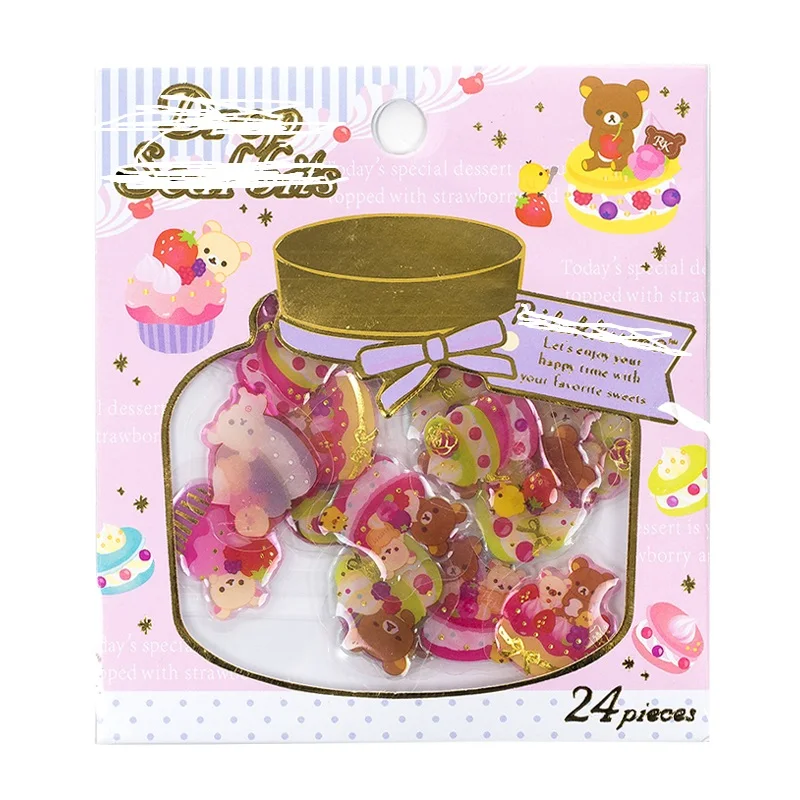

24 pcs/pack Stationery Stickers Cartoon Epoxy Bear Diary Planner Decorative Mobile Stickers Scrapbooking DIY Craft Stickers