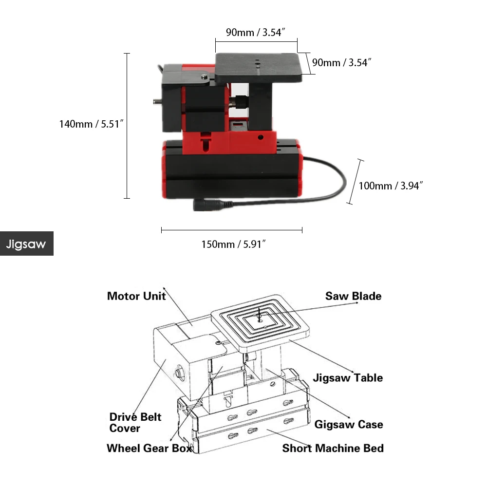 Мини DIY 6 в 1 Многофункциональный моторизованный трансформатор Jigsaw Grinder Driller
